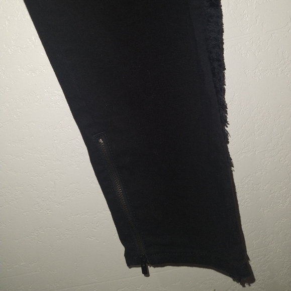 STELLA MCCARTNEY Skinny Black Fringe Trim Zipper Jeans - Picture 3 of 8